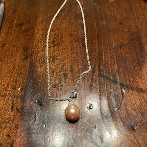Silver Necklace with Pink Pearl